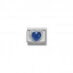 Nomination Kék szív ezüst charm 330603-007
