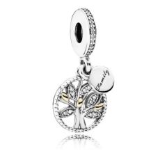 Pandora ékszer Családi örökség ezüst charm 14K arannyal cirkóniával